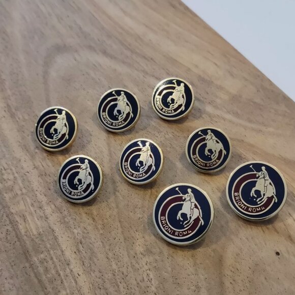 8 Brioni Roma Brass Polo Sport Coat Blazer Replacement Buttons - Picture 1 of 4